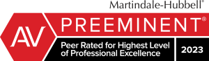 Martindale-Hubbell | AV Preeminent | Peer-Rated for Highest Level of Professional Excellence| 2023